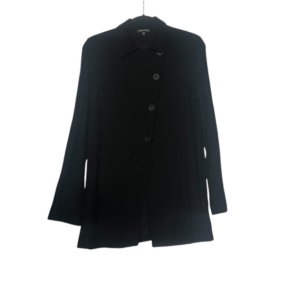 Eileen Fisher Blazer Jacket Crepe Double Breasted Asymmetrical Size Small - Picture 1 of 10